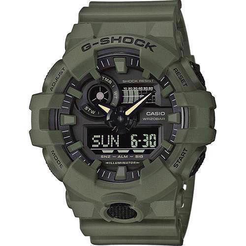 Image of G-Shock army grøn resin med stål quartz multifunktion Herre ur fra Casio, GA-700UC-3AER